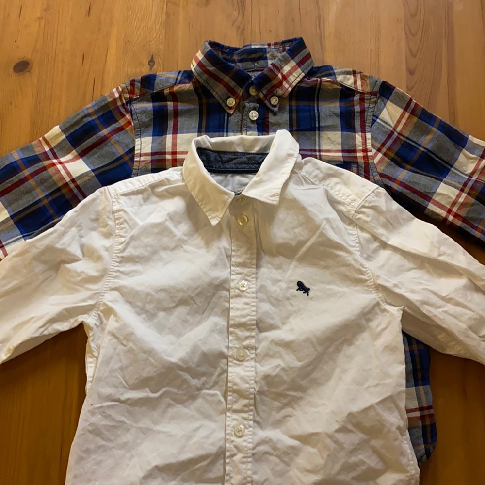H&M Boys long sleeve button up shirts 4-5 years